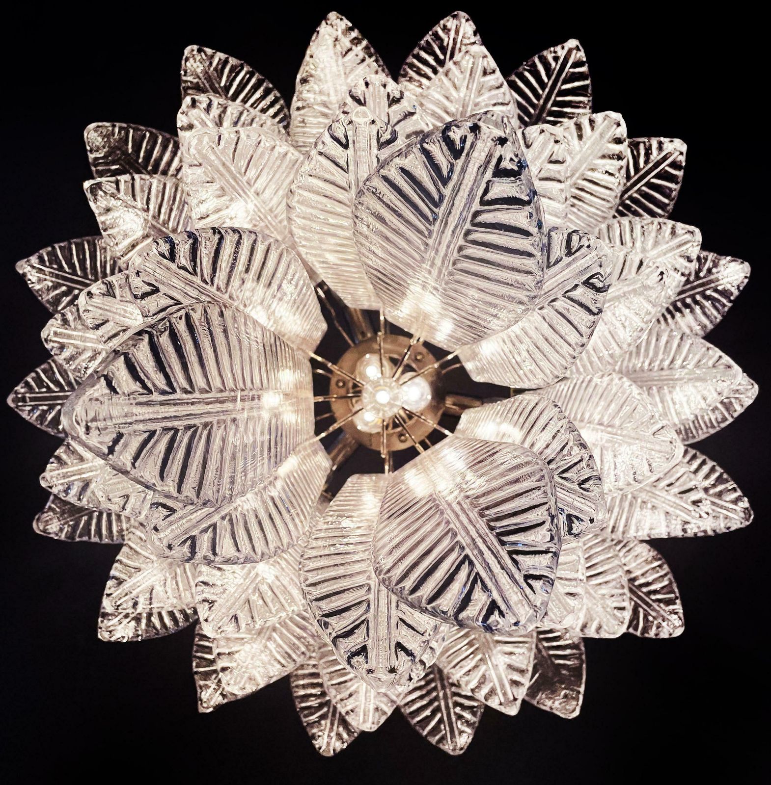 photo for sale Magnificent Huge Italian Murano Felci Glass Chandeliers  52 Glasses