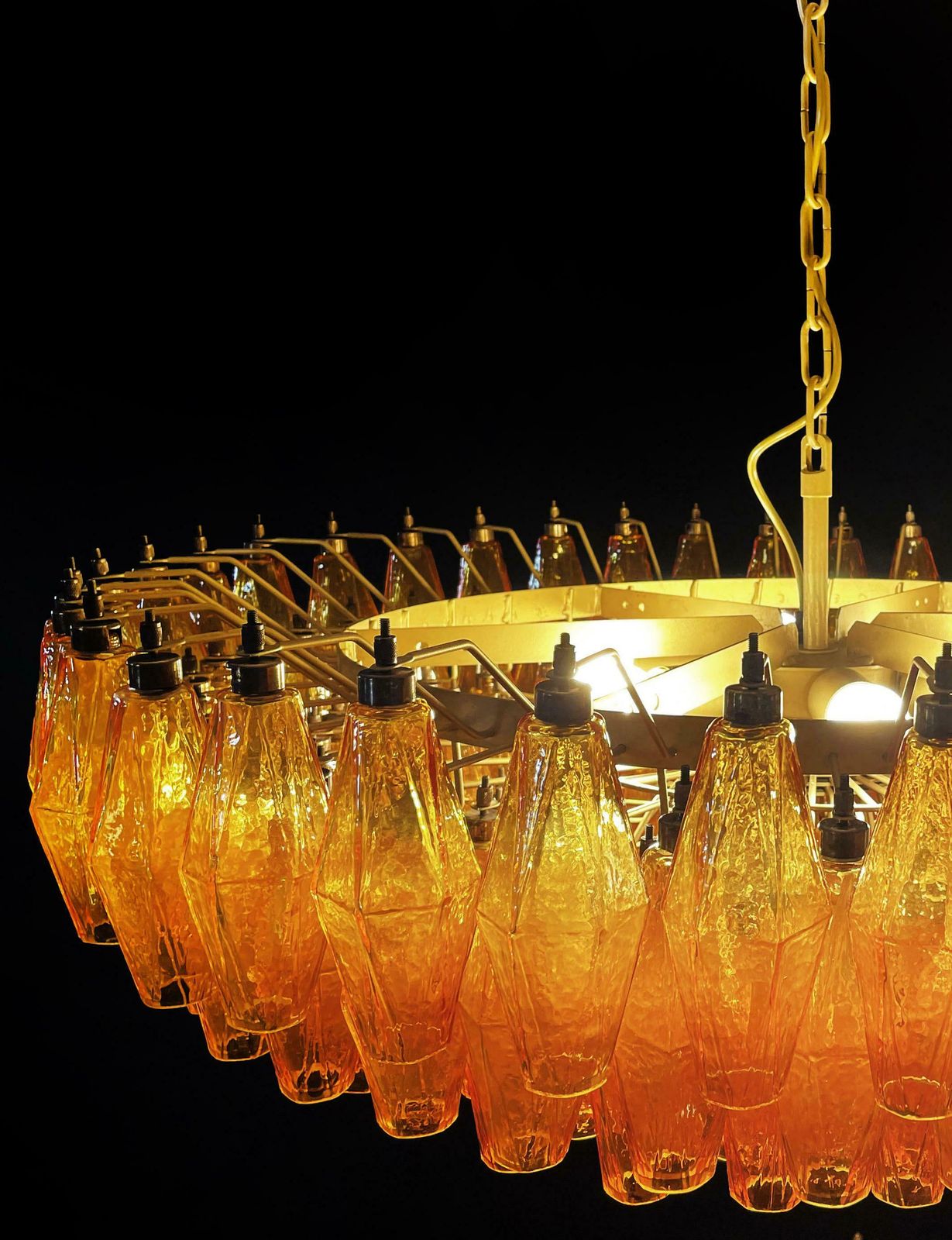 Majestic Murano Glass Chandeliers  185 Amber Poliedri photo 11860.0