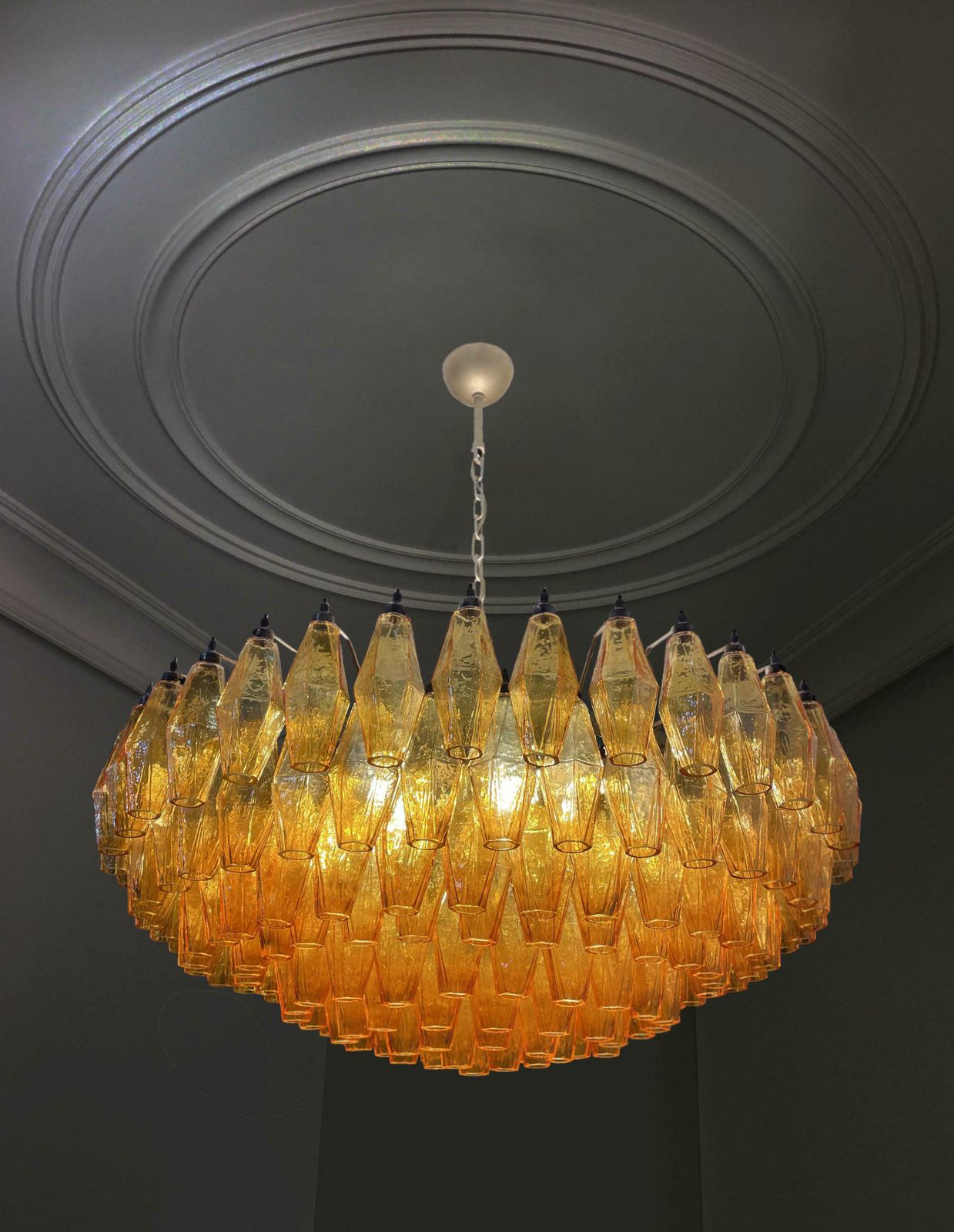 Lighting Majestic Murano Glass Chandeliers  185 Amber Poliedri photo