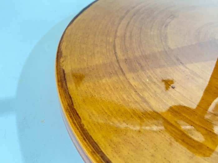 Cheese Tray In Ceramic And Wood France 1970s Brown Color photo for sale