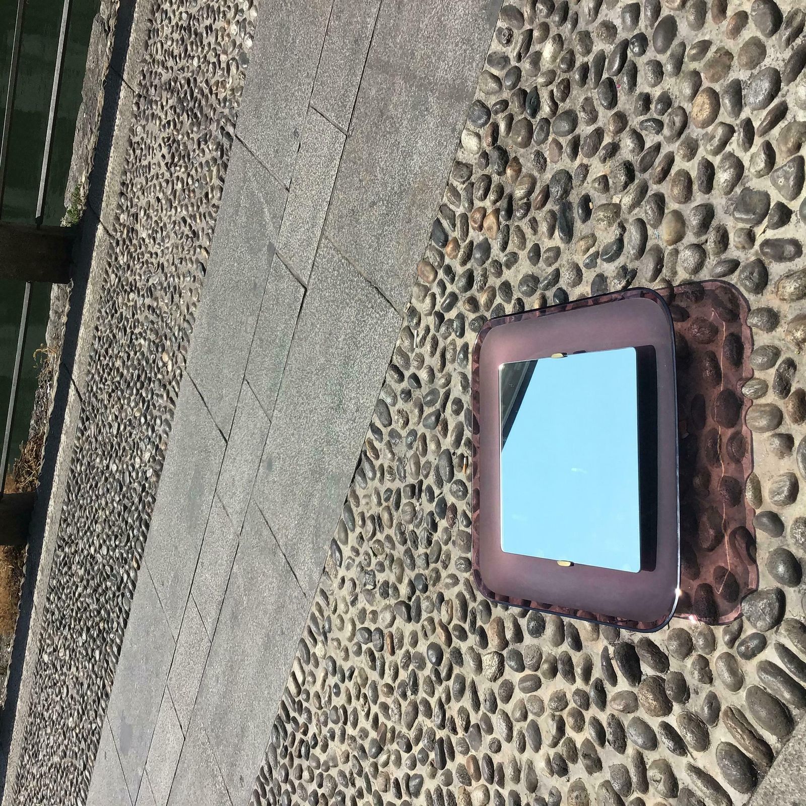 Fontana Arte Backlit Mirror Glass Metal Crome 1950 Italy photo furniture