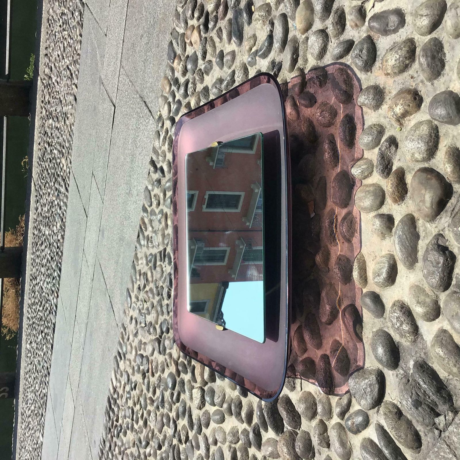 Fontana Arte Backlit Mirror Glass Metal Crome 1950 Italy photo for sale