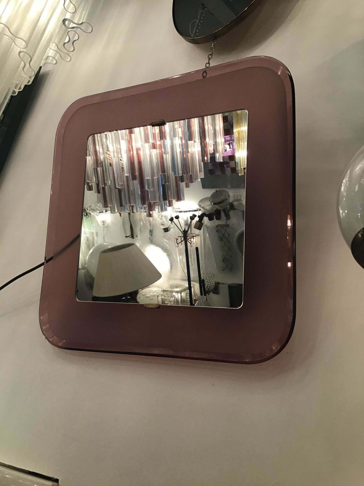 photo vinterior Fontana Arte Backlit Mirror Glass Metal Crome 1950 Italy
