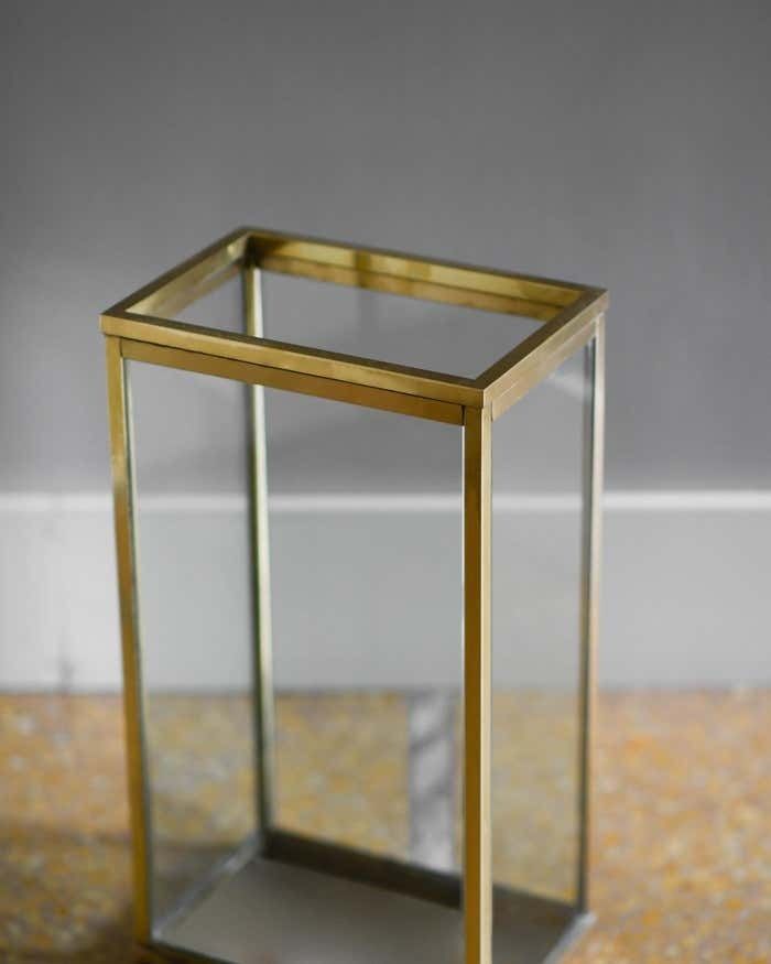 1970s Glass And Brass Umbrella Stand photo for sale