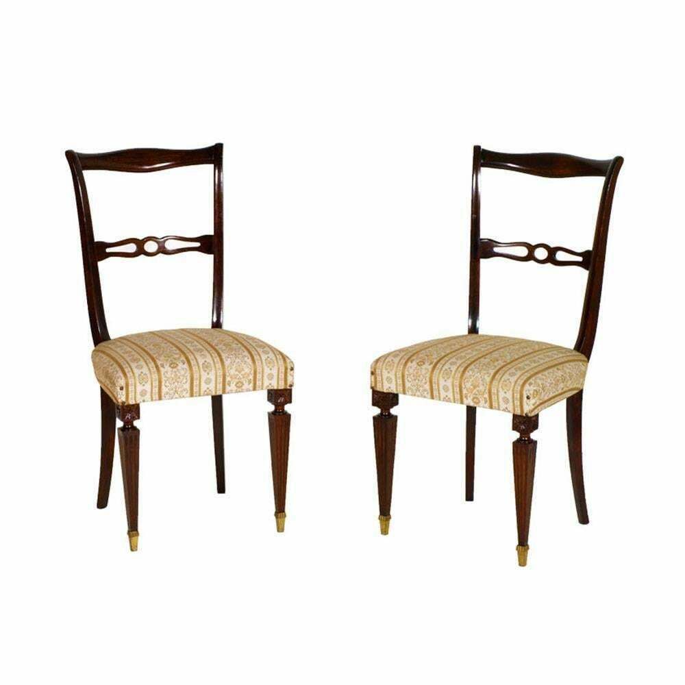 Pair Of Early 20th Century Side Chairs In Mahogany , Vittorio Dassi Attributed
