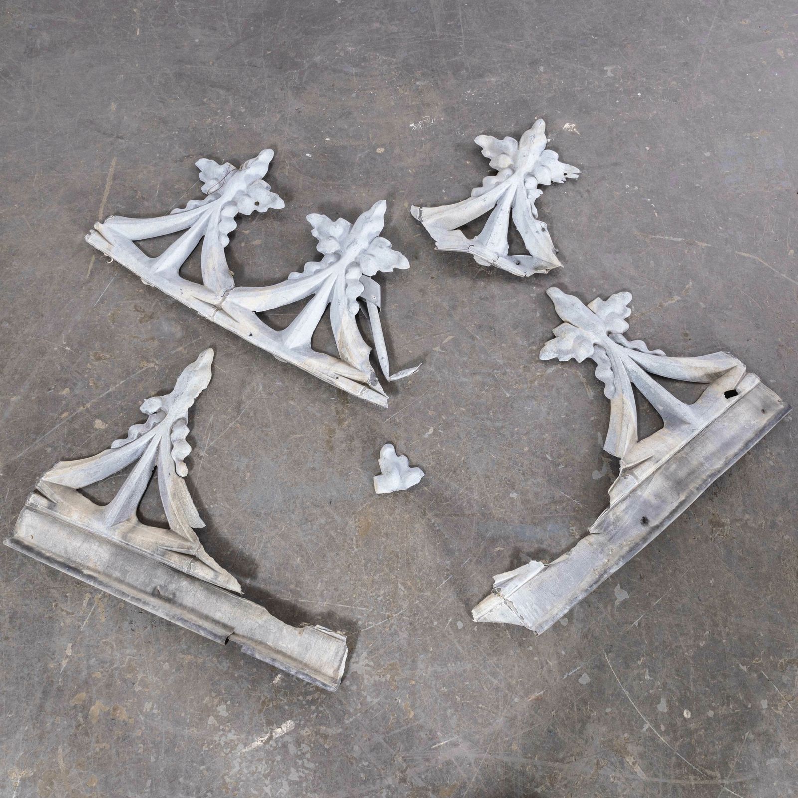 1920’s French Decorative Zinc Roof Edging Panels – Set photo vintage