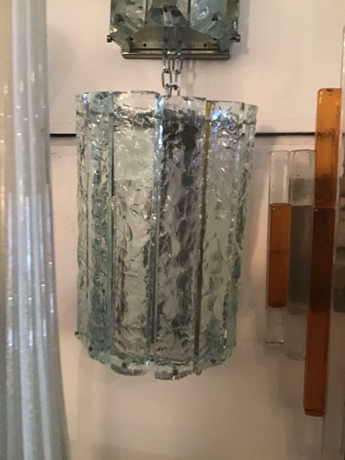 Max Ingrand Fontana Arte N 4 Sconces Glass Metal Crome 1960 Italy photo furniture