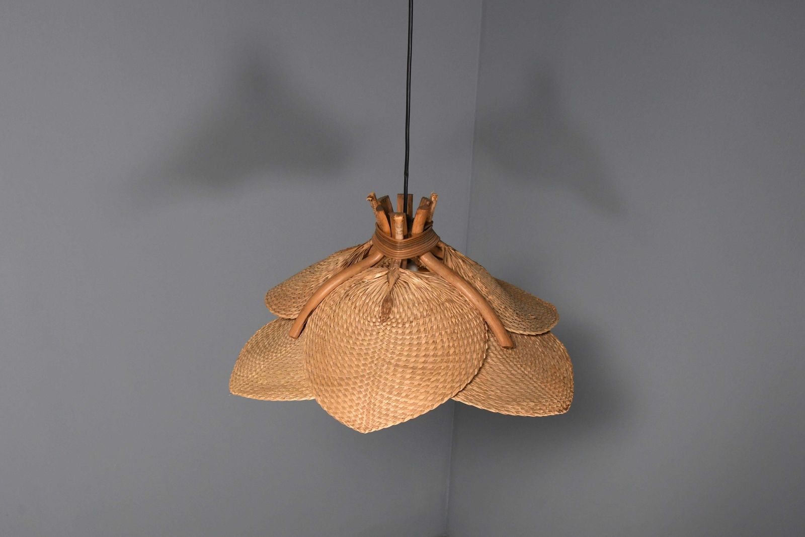 Uchiwa Midcentury Pendant Chandelier In Style Of Ingo Maurer, Germany 1960s photo for sale