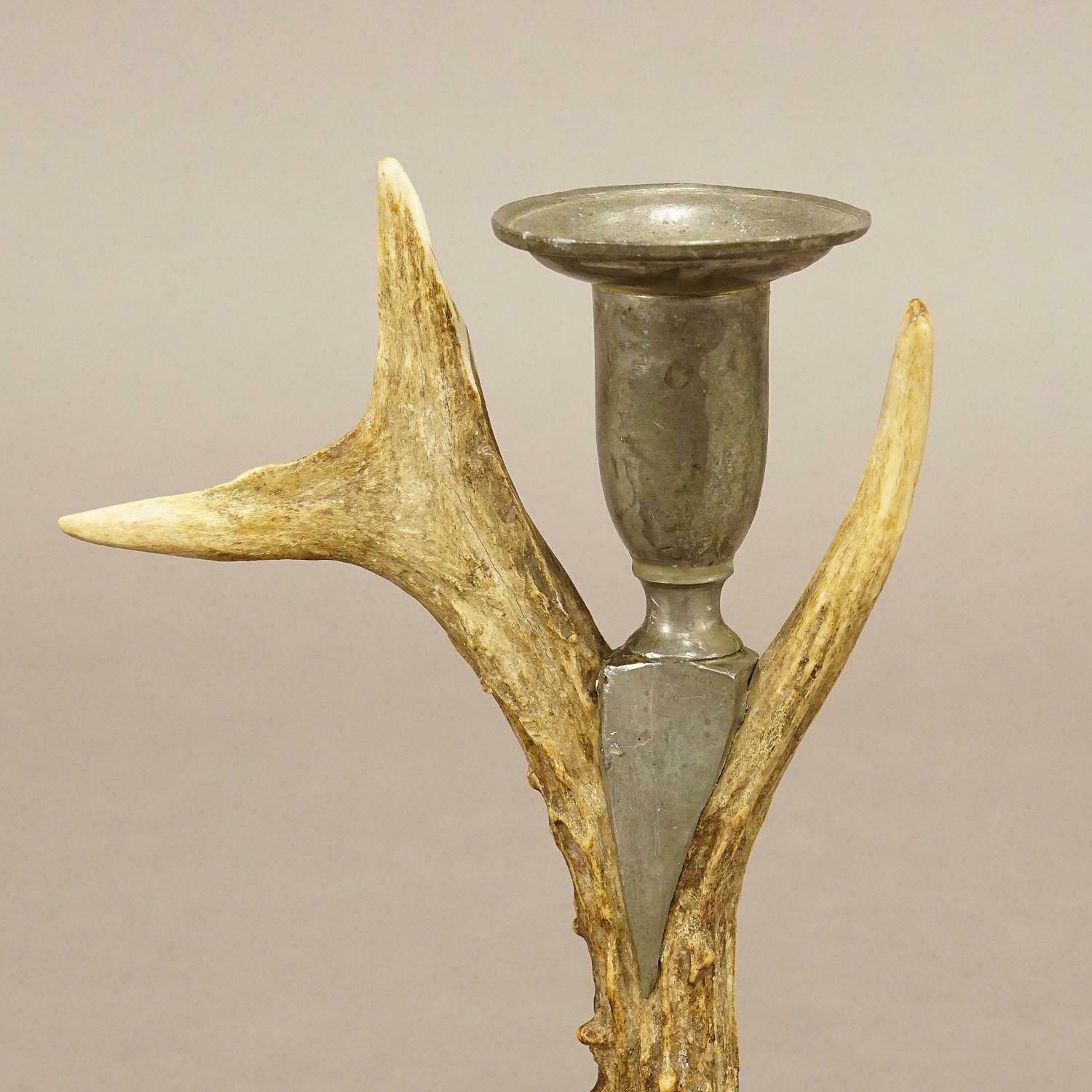 A Black Forest Candle Holder With Pewter Base And Spout, Germany Ca. 1860s photo furniture