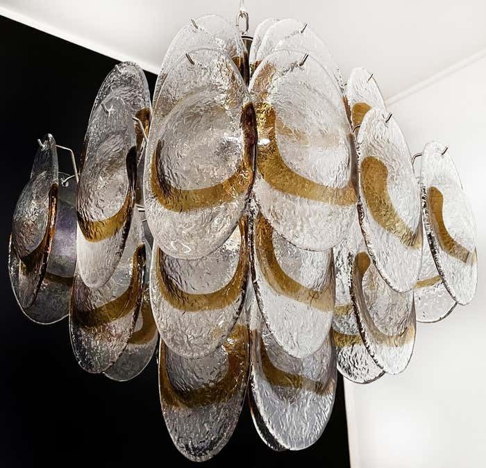 photo for sale Amazing Vintage Italian Murano Chandeliers   36 Amber Shells