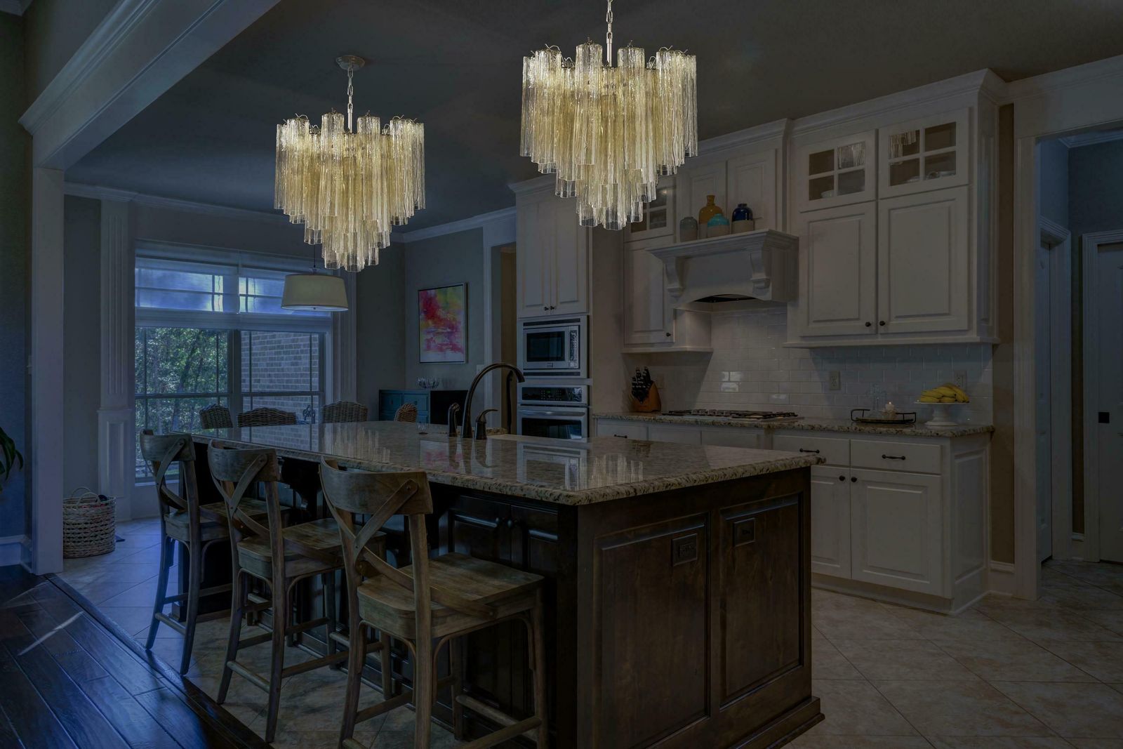 Beautiful Murano Glass Tube Chandeliers   36 Clear Amber Glass Tube photo furniture