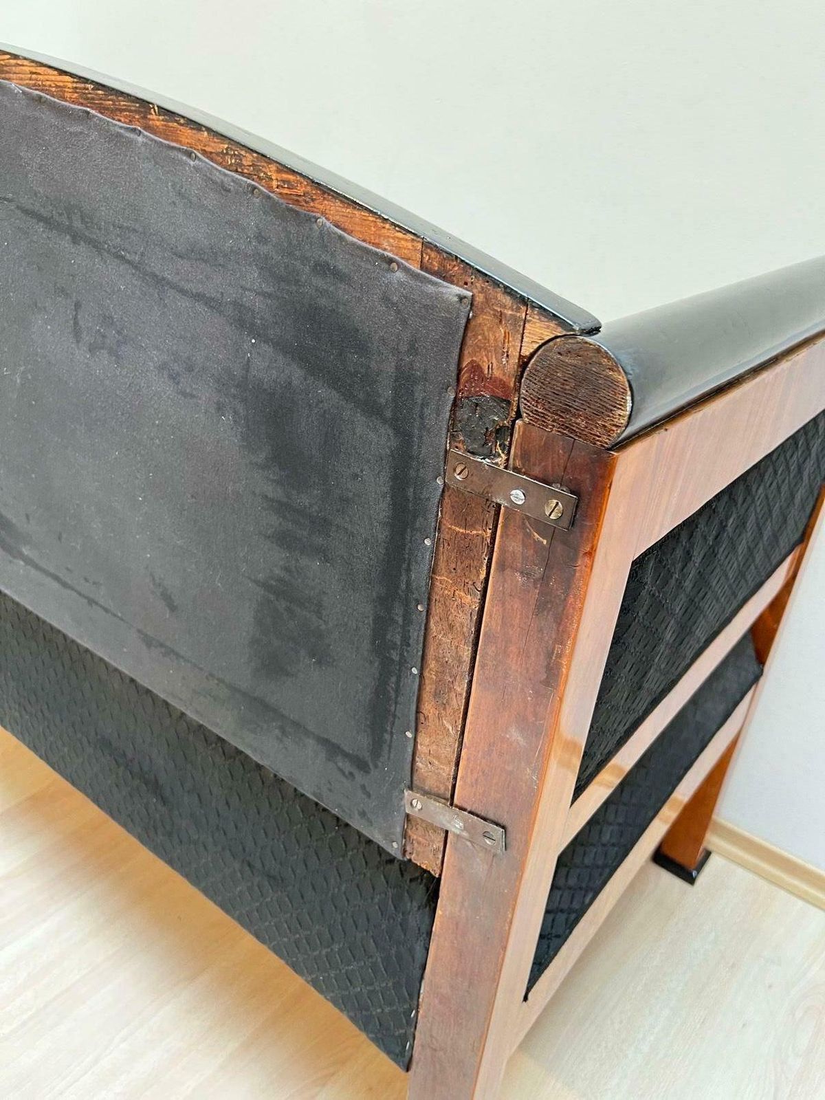 Biedermeier Sofa, Cherry Veneer, Horsehair, South Germany Circa 1830 photo 5318.48