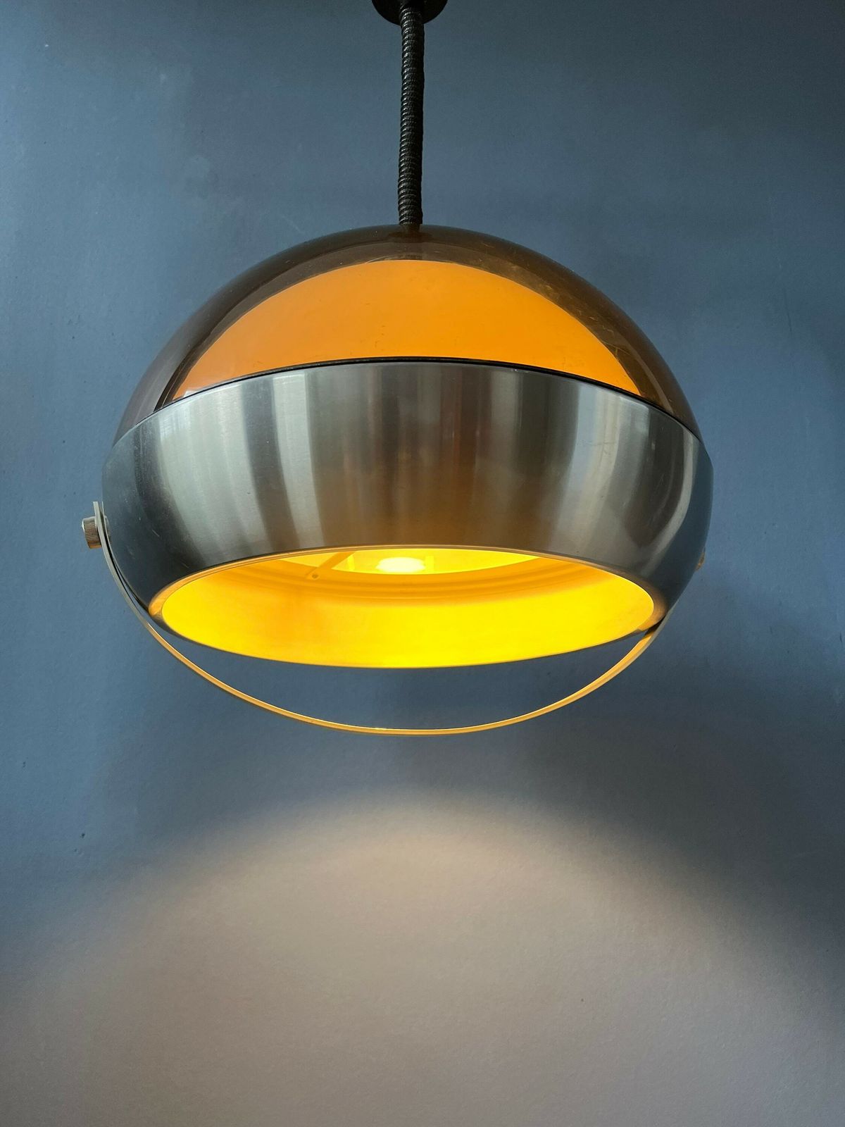 Mid Century Space Age Hanglamp | Lakro Hanglamp | Jaren 70 Op En Neerlamp photo Verlichting