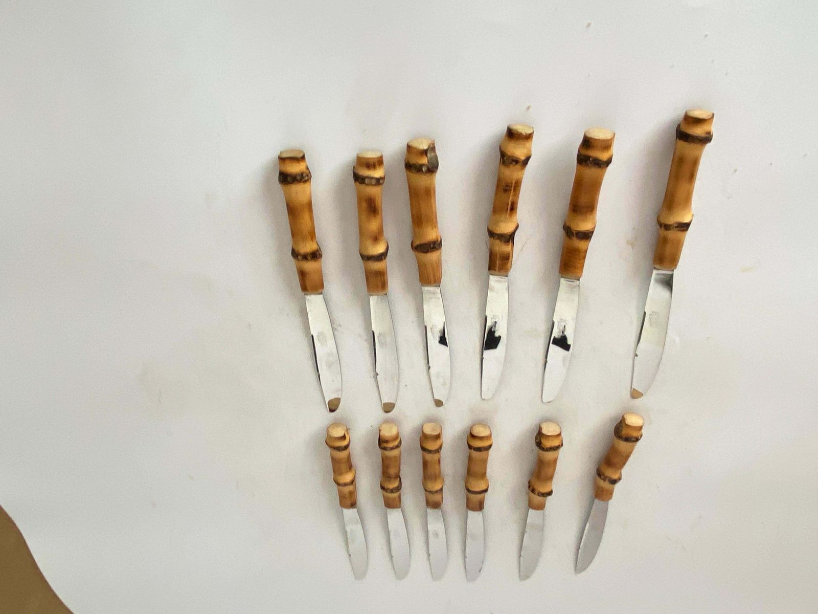 Home Decor Cutlery France 1970 Knifes Cutlery 12 Pieces In Faux Bamboo photo