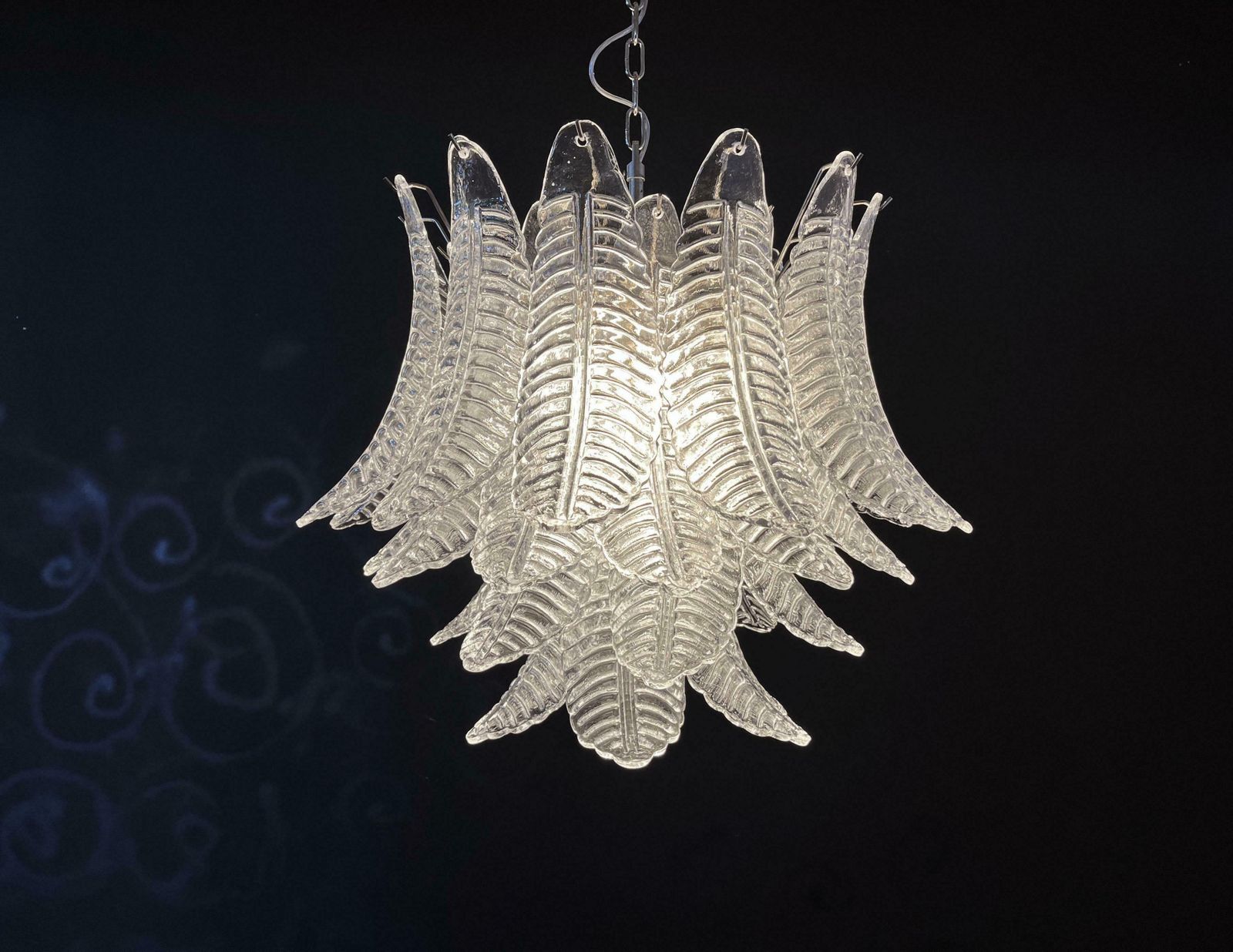 Beautiful Italian Leaves Chandelier Murano photo for sale
