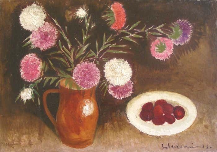 Laimdots Murnieks Asters ~ 1970, Oil On Canvas, Circa 1970