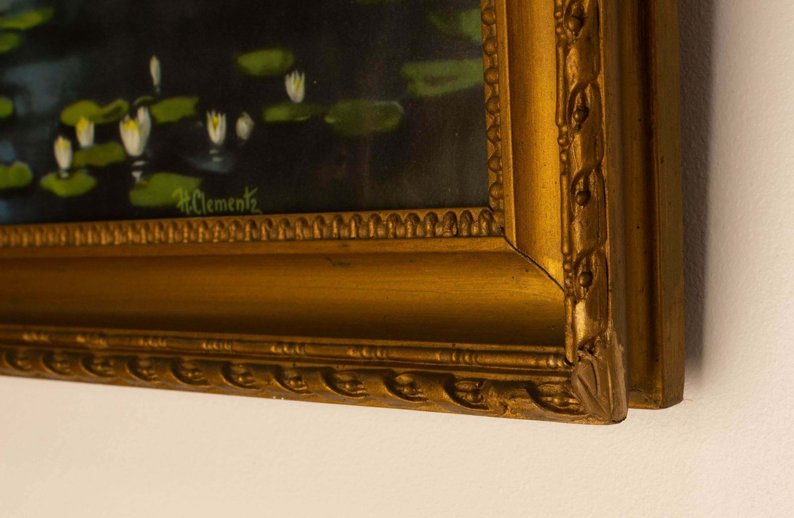 Chromo Lithograph Boat Of Nymphs By H Clementz In Its Frame, Late 19th Century photo buy