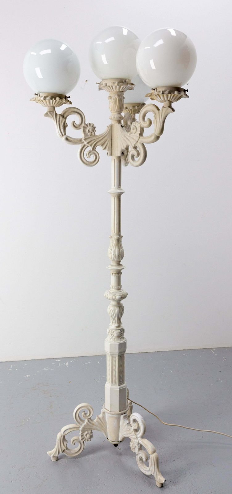 Aluminum Fusion Floor Lamp Street Style Lantern Three Lights, French, Circa 1970 photo furniture
