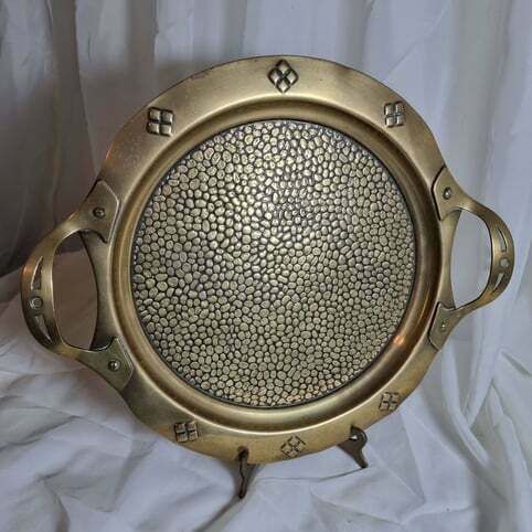 Art Nouveau Polished Brass Tray