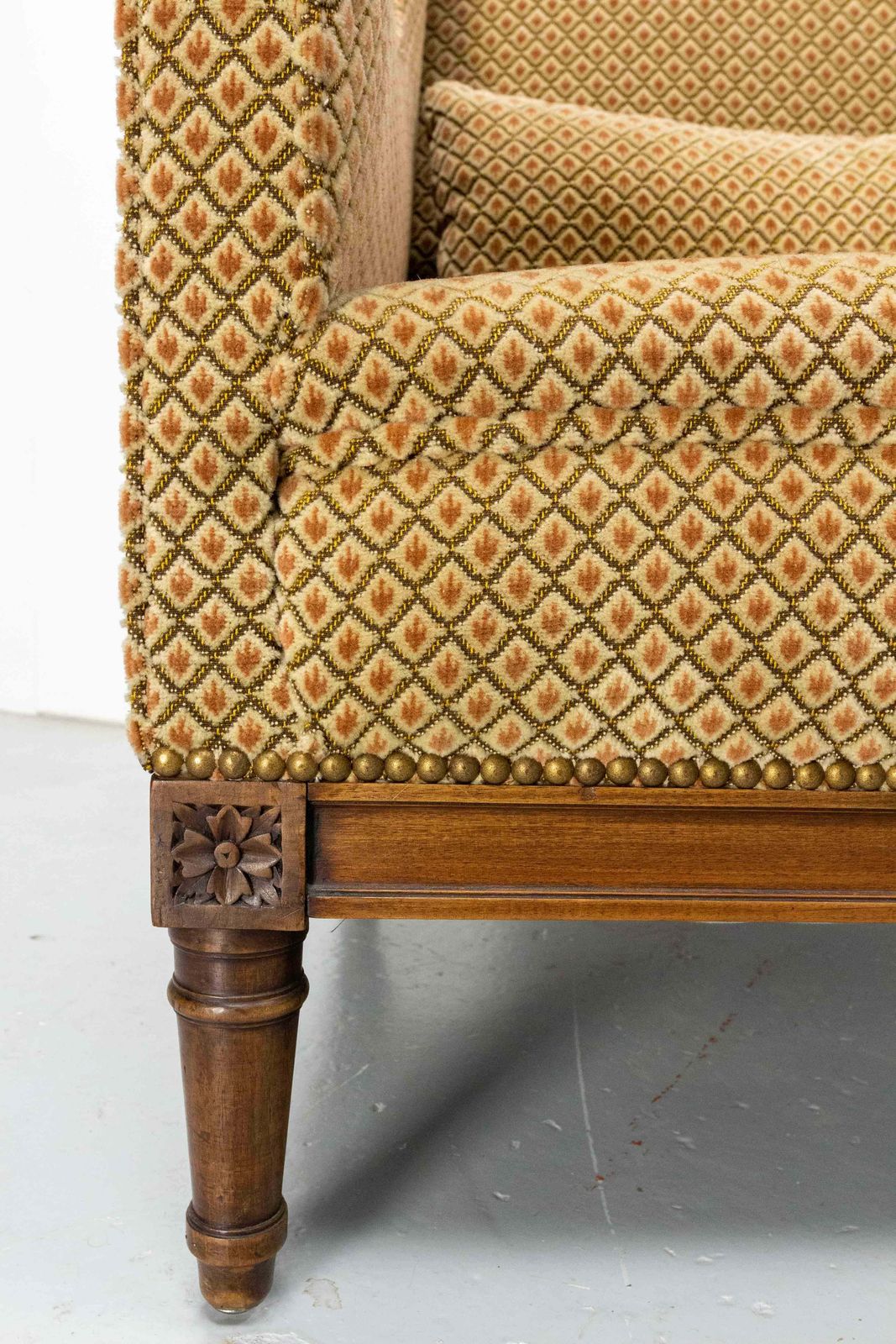 Furniture Antique Armchair Fauteuil Napoleon III Upholstery And Beech French 19th Century photo