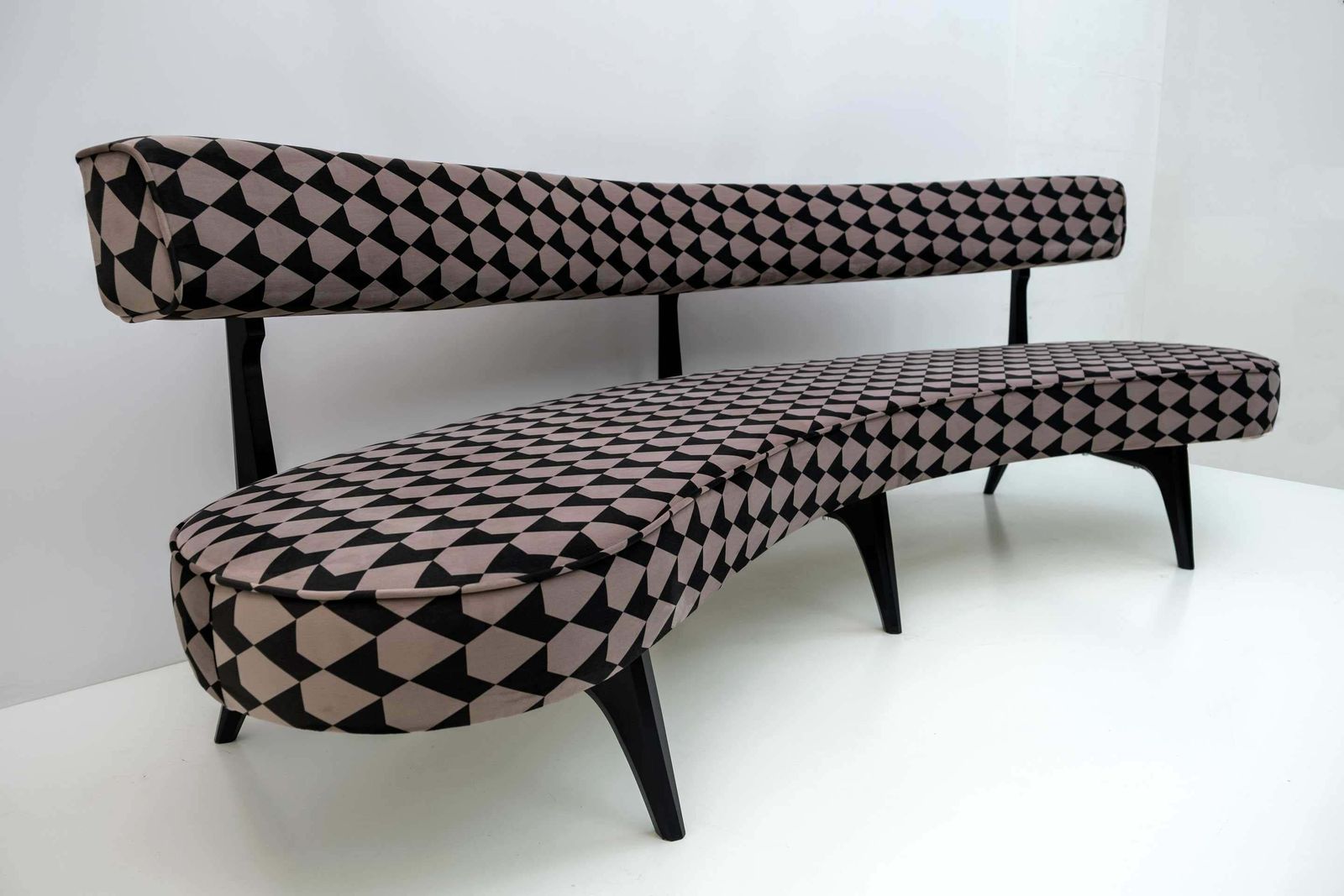 Vladimir Kagan Mid Century Modern Curved Sofa photo furniture