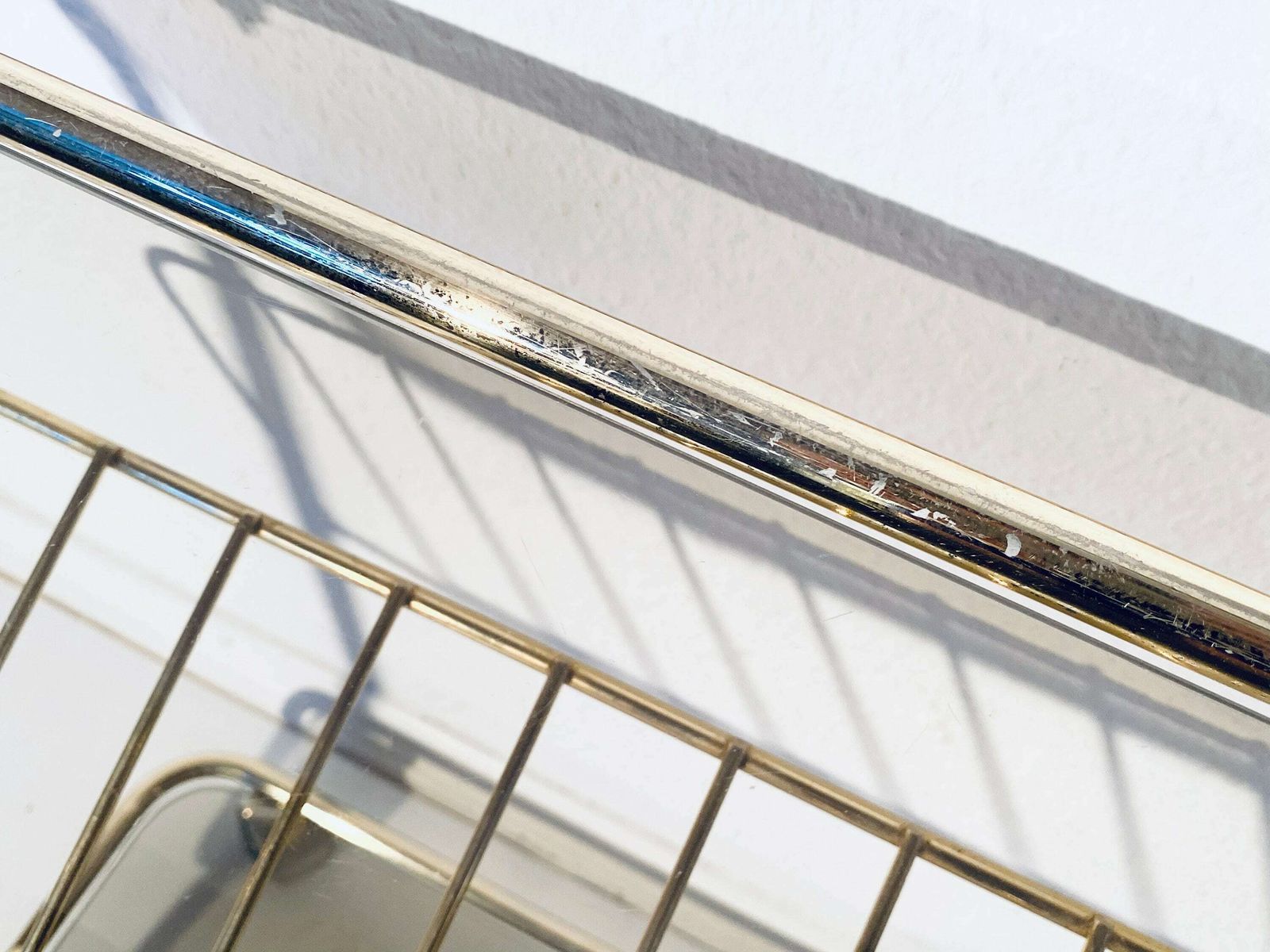 1970s Gold Smoked Glass Shelving Trolley / Vintage Space Age Home Decor photo vintage