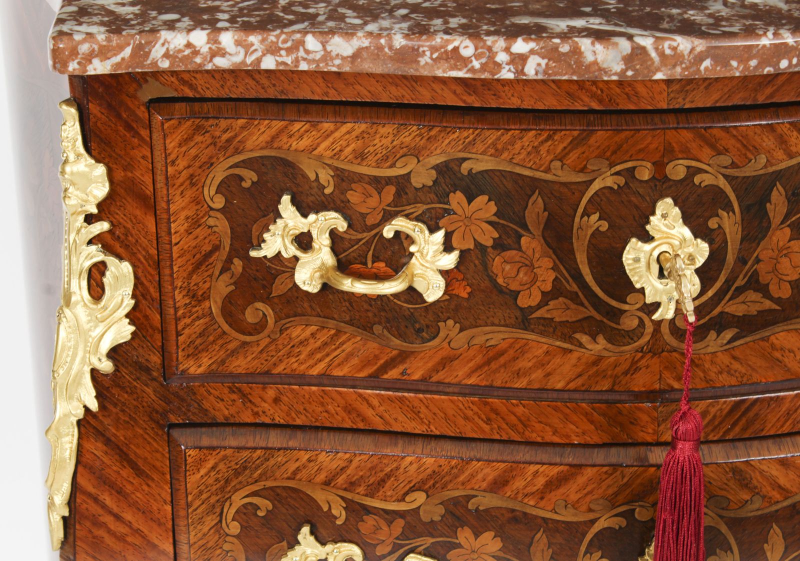 French Louis Revival King Wood Walnut Marquetry Commode 19th Century photo buy