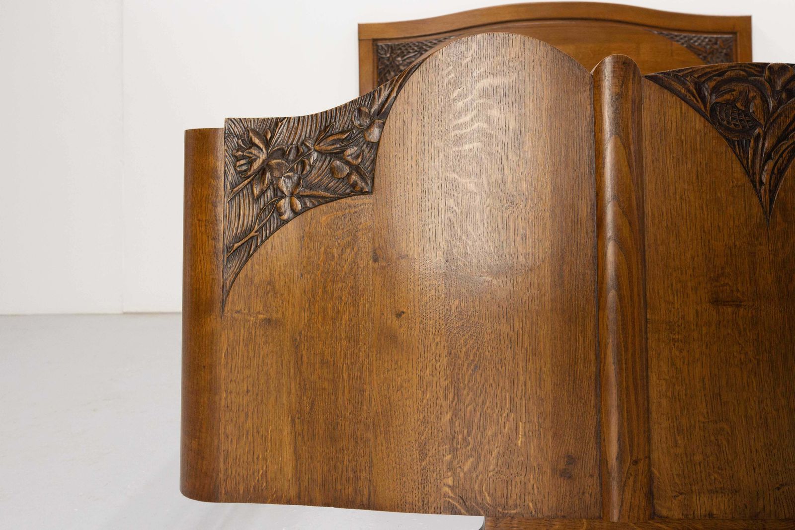 Furniture French Oak Bed Typical Of The 20th Mid Century Period, Circa 1960 photo