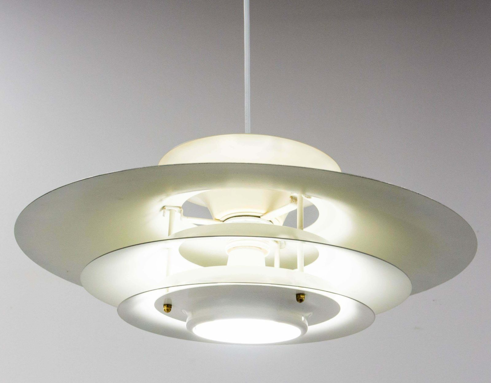Danish Chandelier Tole Ceiling Pendant Lustre Louis Poulsen C. 1970 photo vinterior
