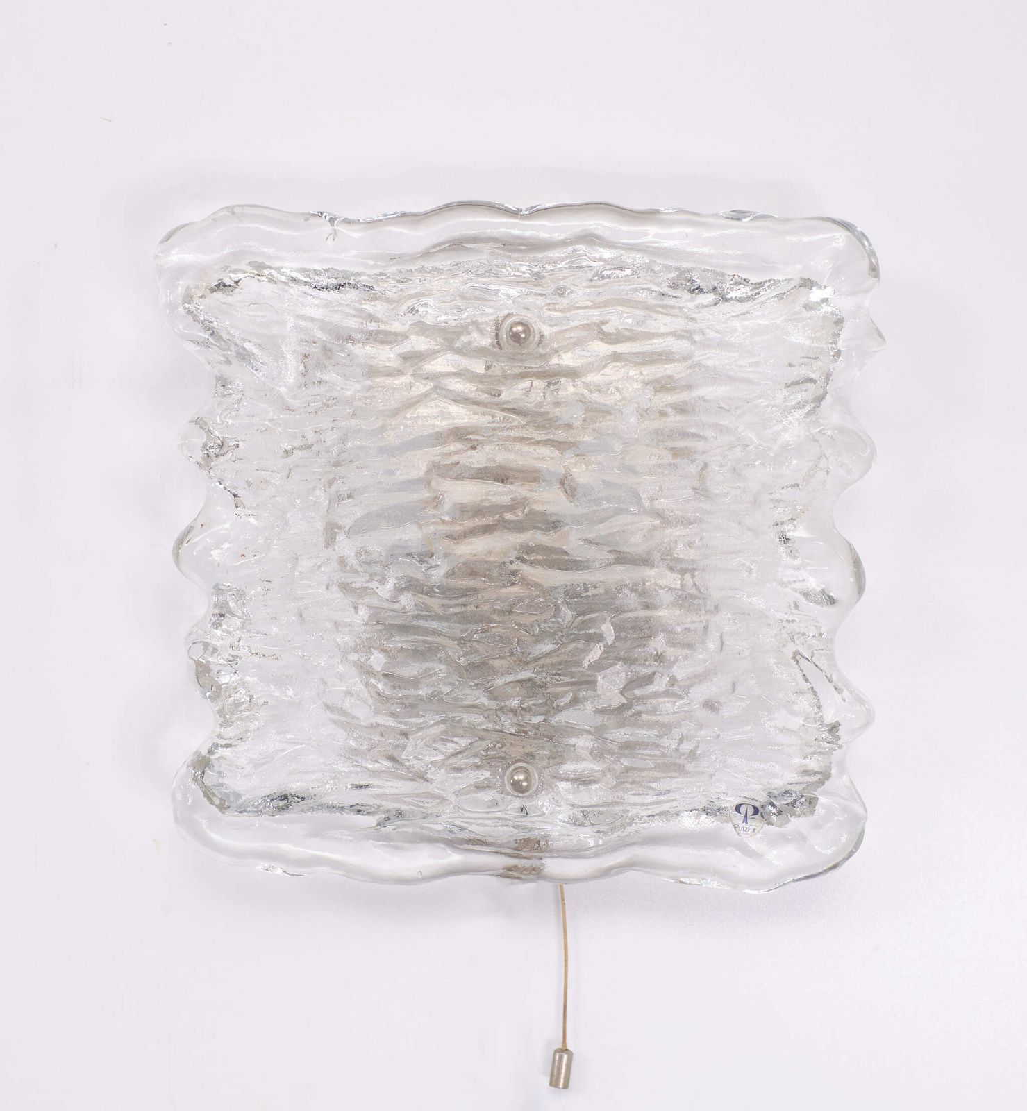 Peil & Putzler Chrystal Wall Lamp With Glass Shade, 1960s, Germany