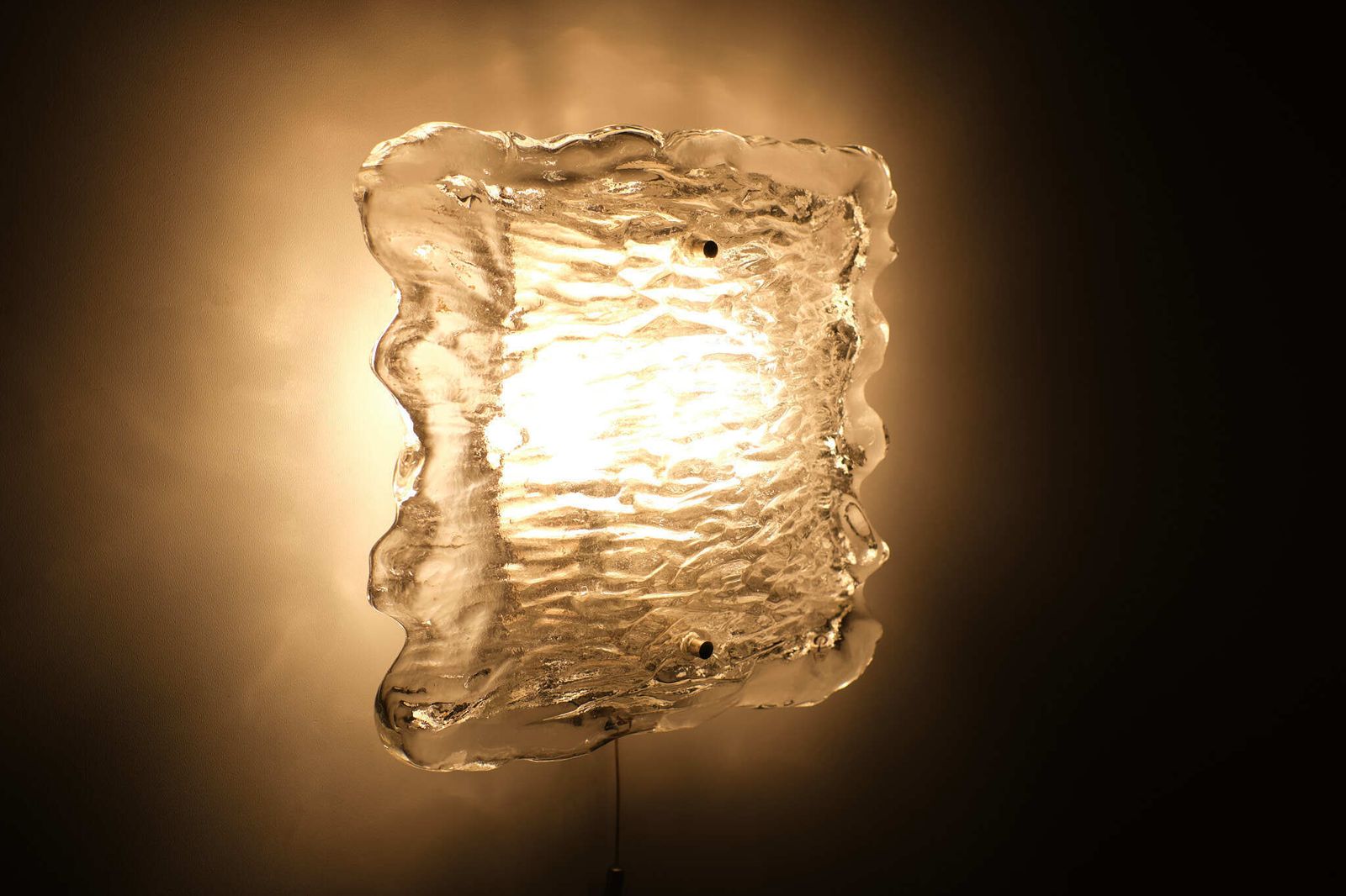Peil & Putzler Kristallen Wandlamp Met Glazen Kap, Ca. Jaren 1960, Duitsland photo buy