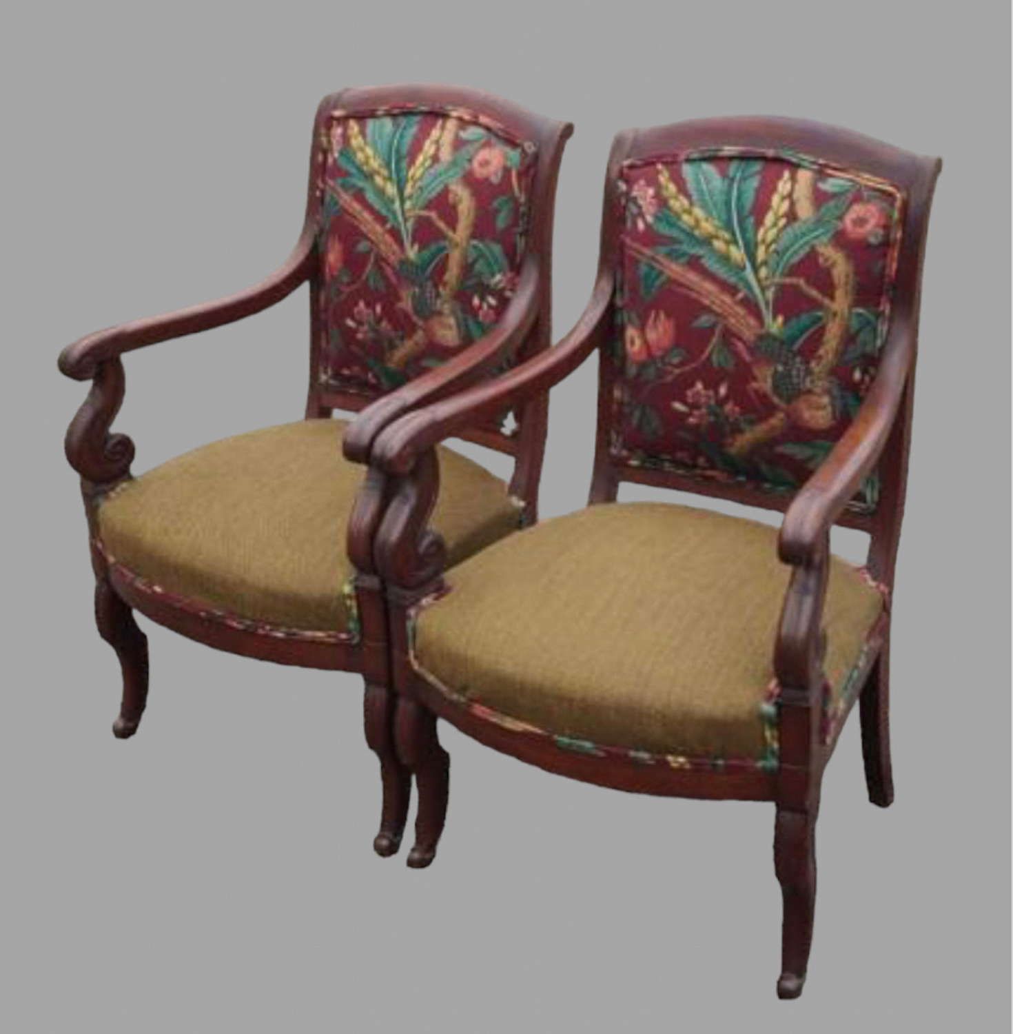A Pair Of Early C19th Mahogany Empire Chairs photo for sale