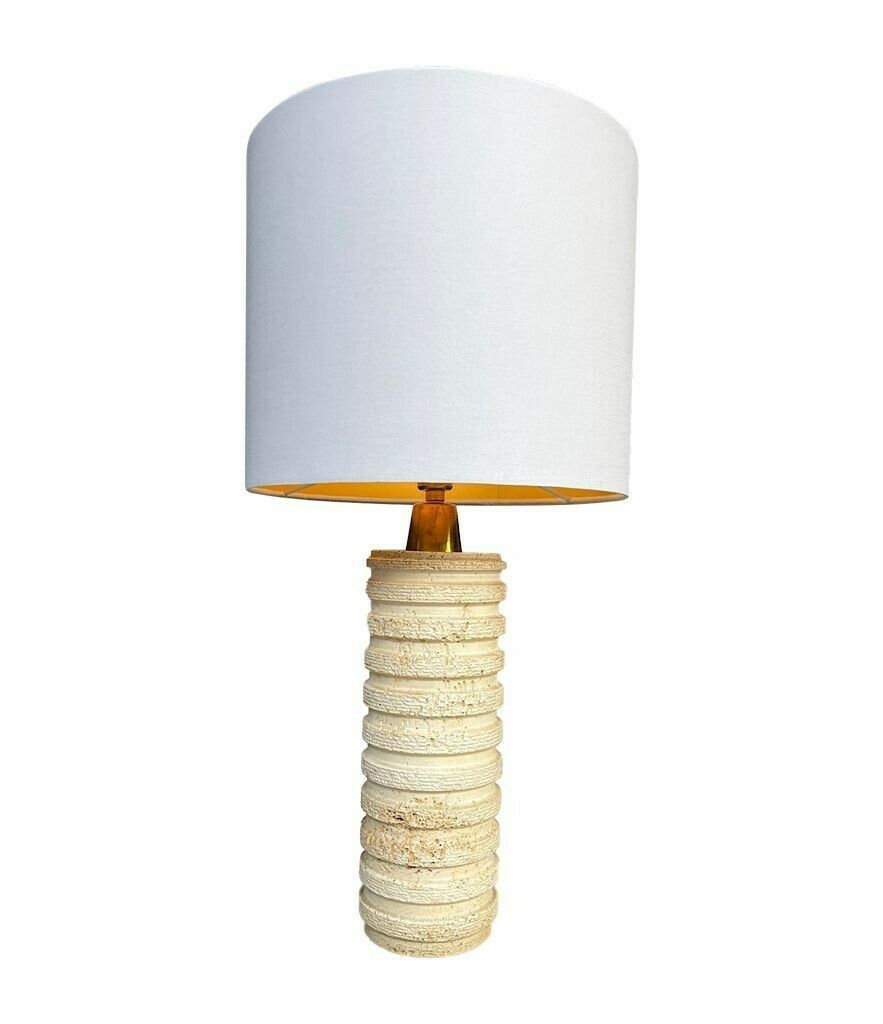 A Large Italian 1970s Travertine Lamp By Fratelli Mannelli With Brass Fittings photo buy