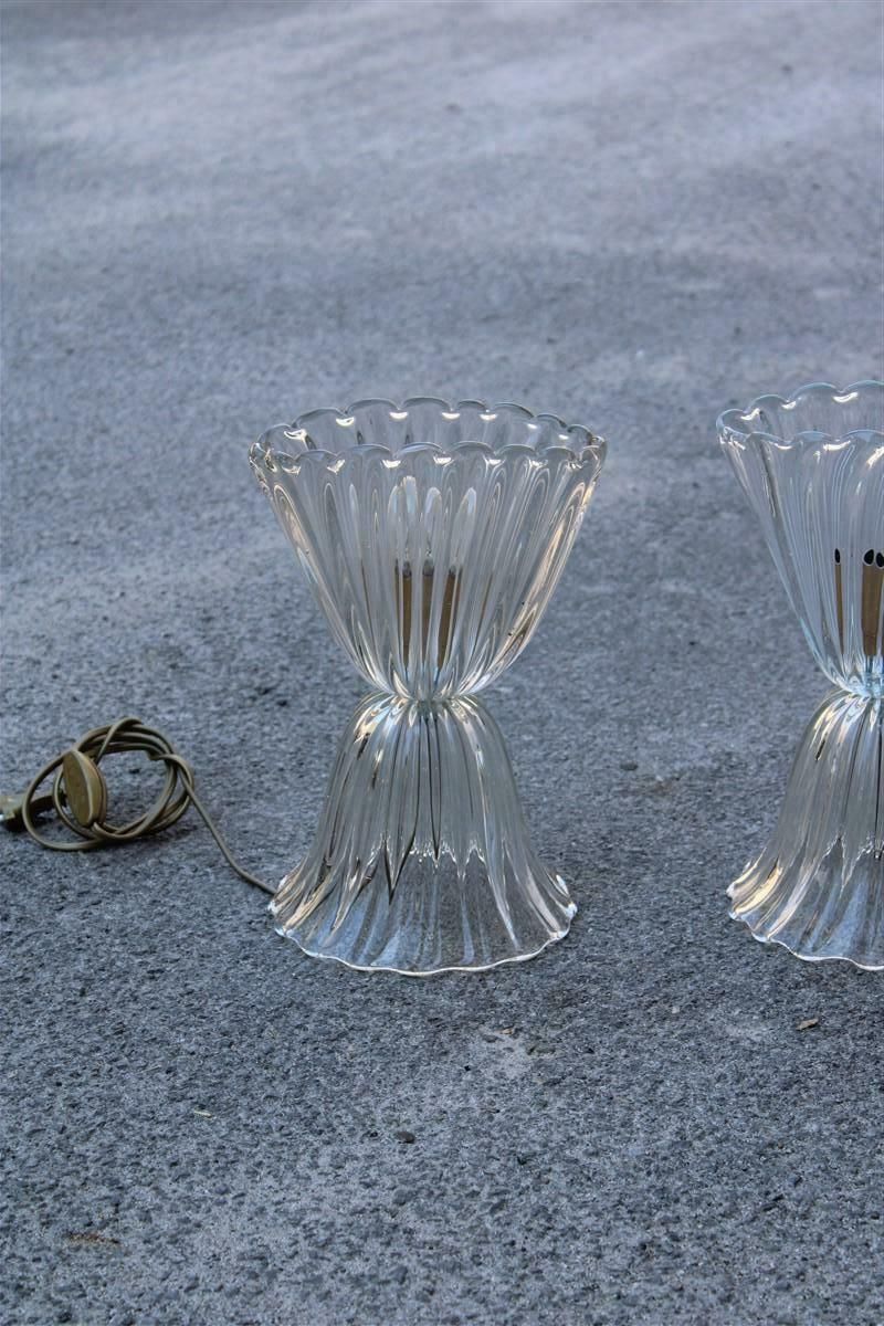 Mid Century Cup Table Lamp Barovier Murano Glass Made In Italy 1950s photo for sale