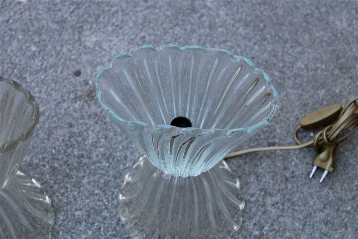 Mid Century Cup Table Lamp Barovier Murano Glass Made In Italy 1950s photo vinterior