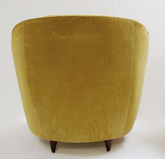 photo for sale Pair Of Velvet Armchairs In The Style Of Gio Ponti, Italy, 1950s