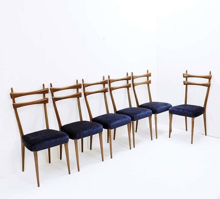 Mid Century Modern Set Of 6 Italian Dining Chairs photo Furniture