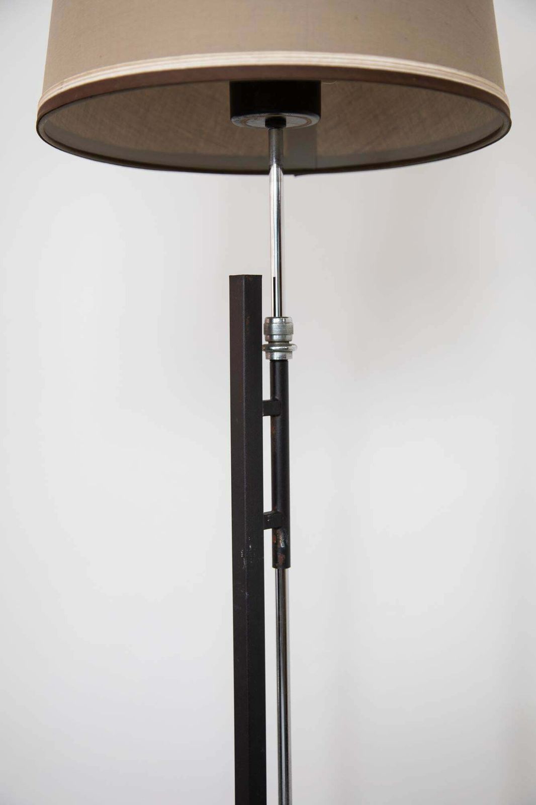 French Metal Floor Lamp, Adjustable Shade By Roger Fatus For Disderot, 1960s photo Lighting