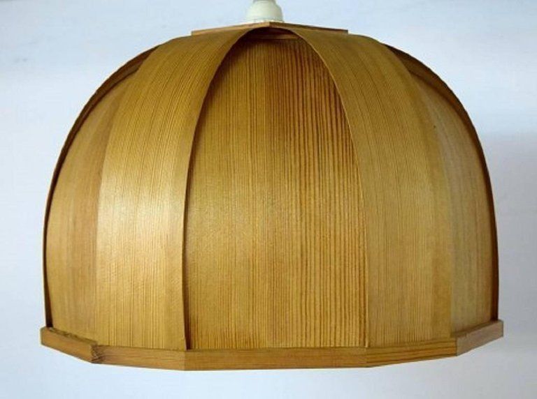 Hans Agne Jakobsson, "Ellysett" Ceiling Lamp Of Wood, 1960s 1970s photo furniture