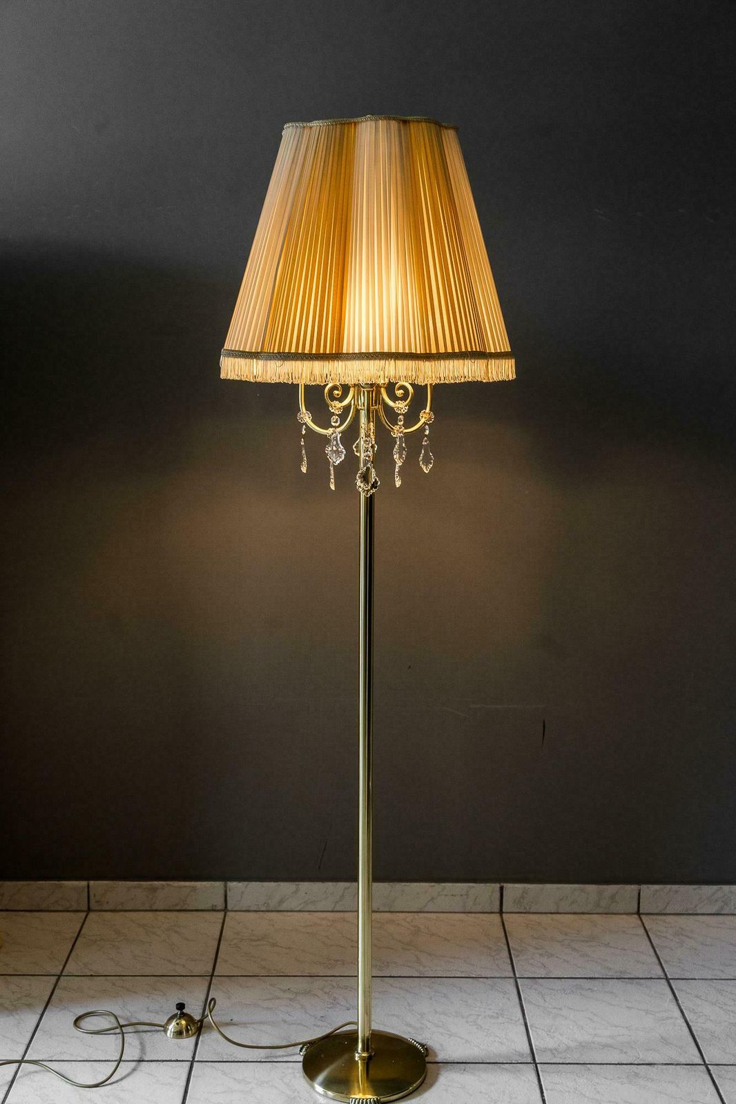 photo buy Floorlamp Vienna Around 1950s Attr. Lobmeyr With Original Shade