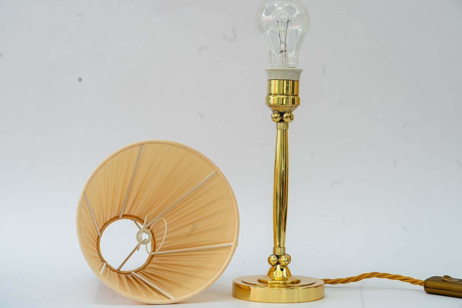 Art Deco Table Lamp Vienna Around 1920s With Fabric Shade photo buy