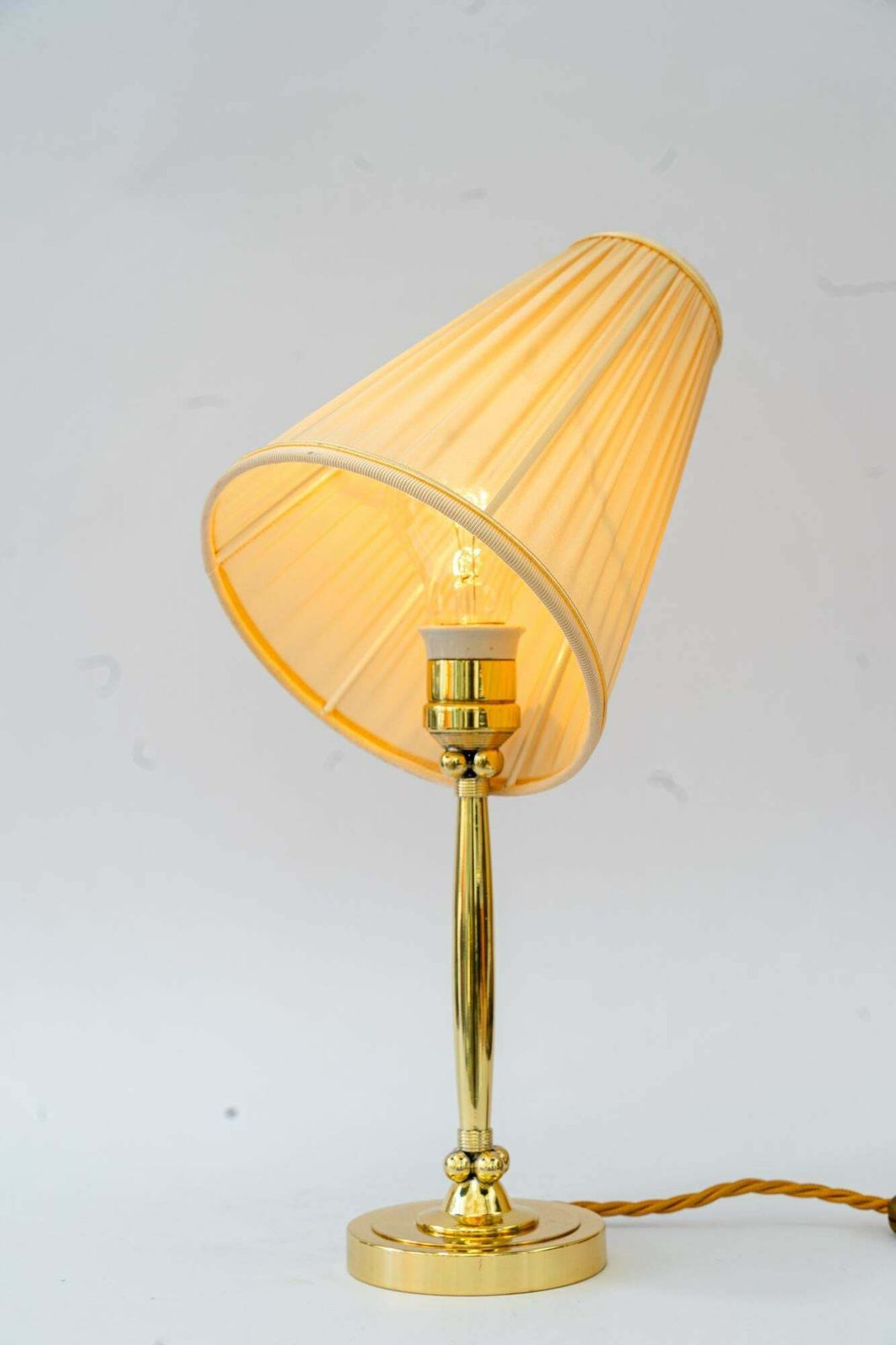 Lighting Art Deco Table Lamp Vienna Around 1920s With Fabric Shade photo