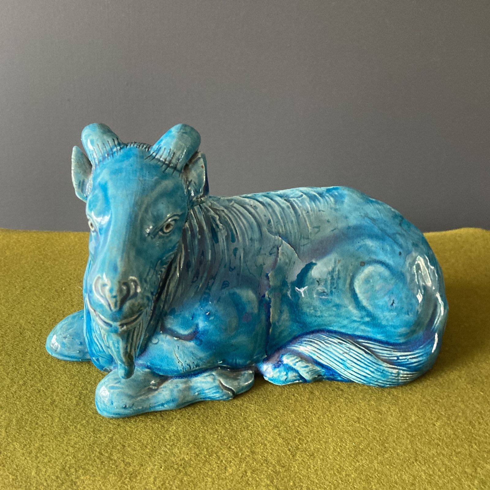 Pair Of Turquoise Glazed Porcelain Goats, Qing Dynasty, Circa 19th Century photo 4300.0