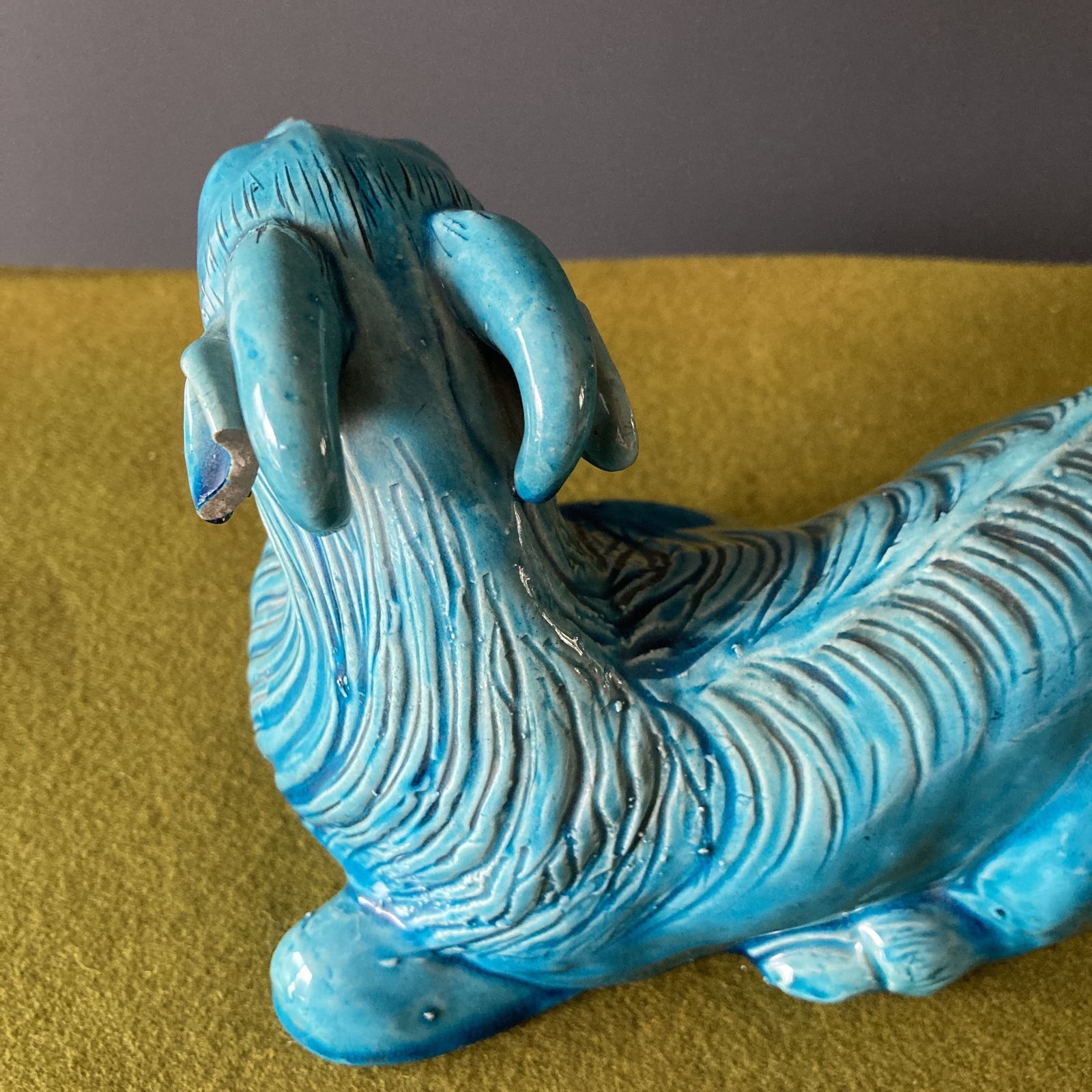 4300.0 Pair Of Turquoise Glazed Porcelain Goats, Qing Dynasty, Circa 19th Century photo