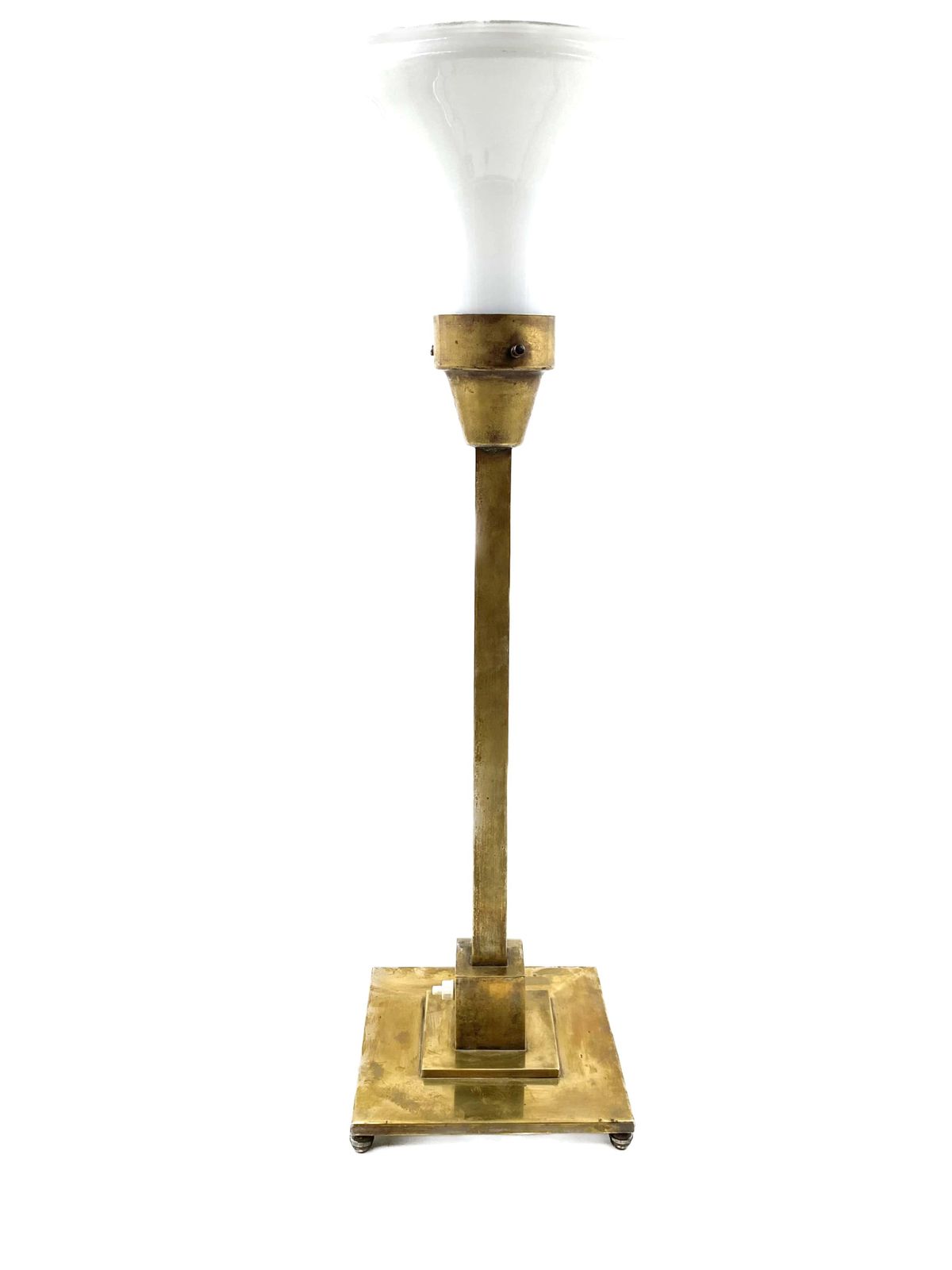 photo buy Rationalist Monumental Brass Table Lamp, Officine A. Boffelli Milano Italy 1935