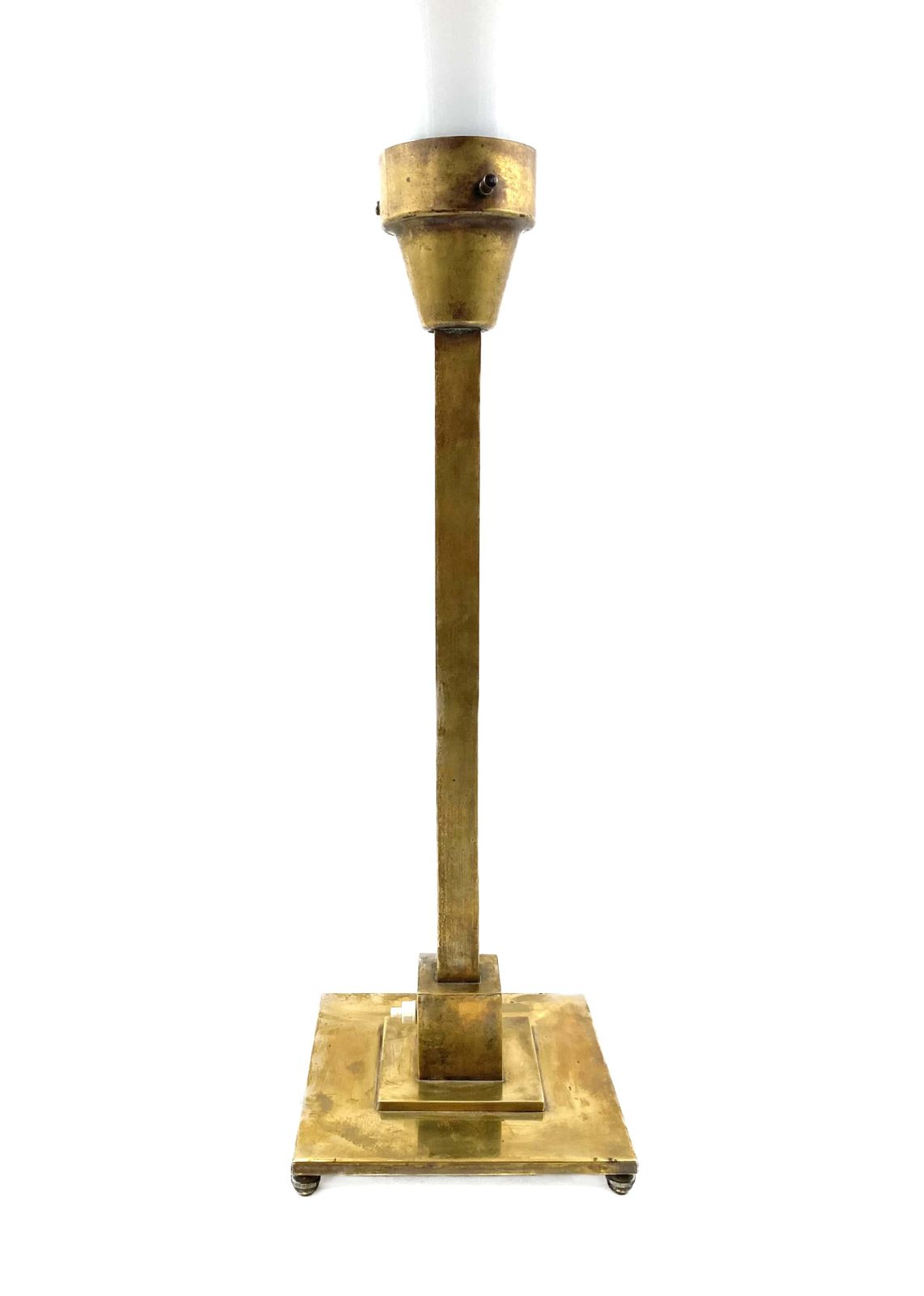 photo vintage Rationalist Monumental Brass Table Lamp, Officine A. Boffelli Milano Italy 1935