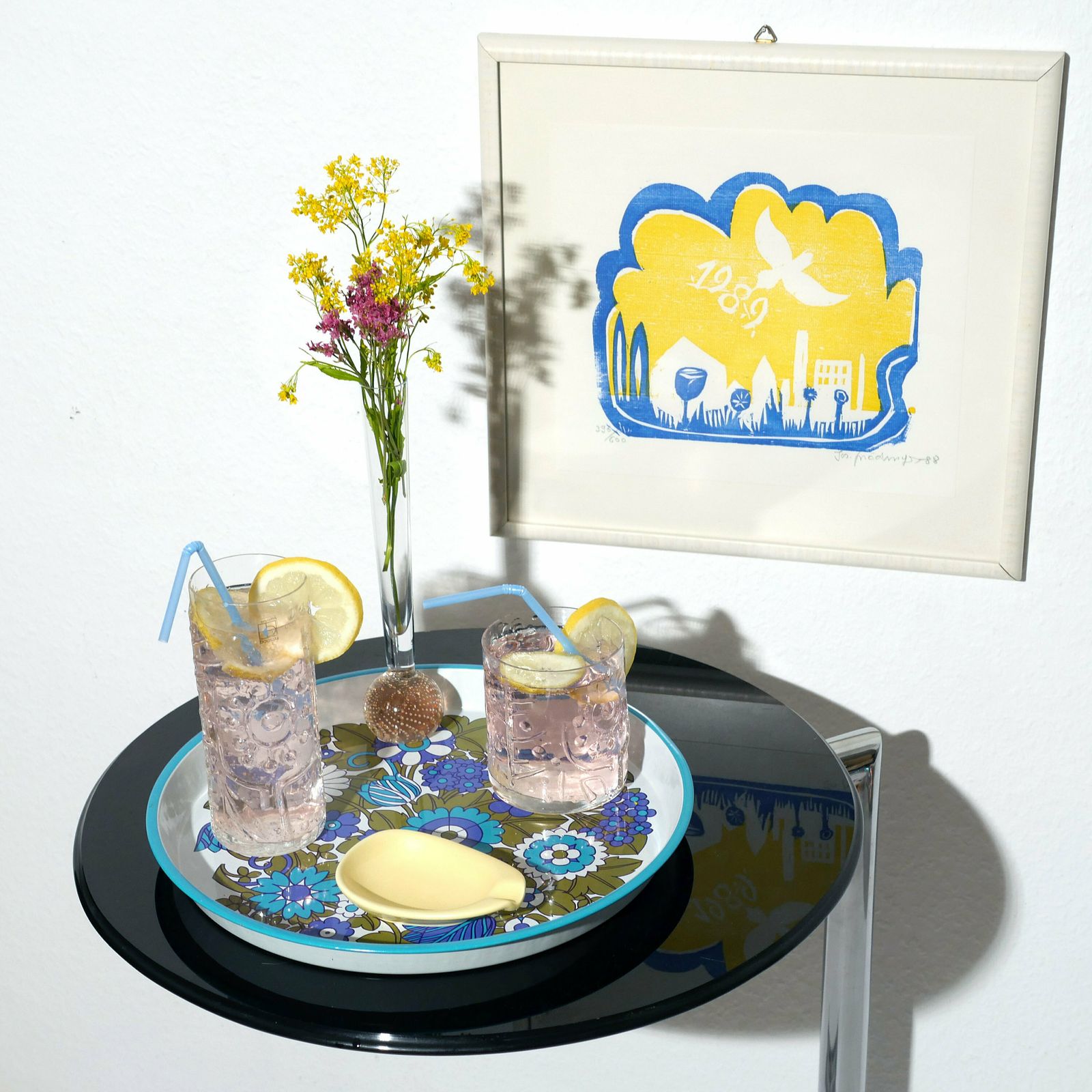 6 Rare Vintage Boussu Crystal Glass Drinking Set Belgium / Vintage Decor 80s photo furniture