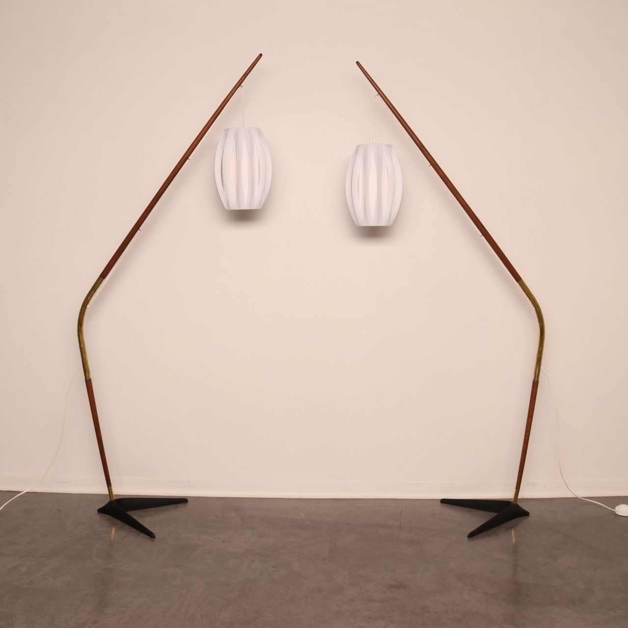 Iconic Floorlamp 'Fishing Pole'  Designed By Svend Aage Holm Sorensen   For Sorensen & Co  Denmark   1950's