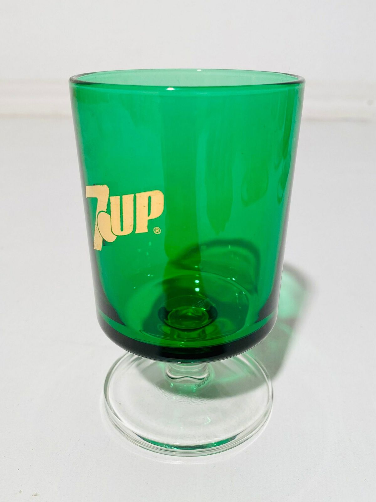Eight 7up Green Vintage Drinking Glasses / Made In France / Vintage Decor 70s photo 110.0