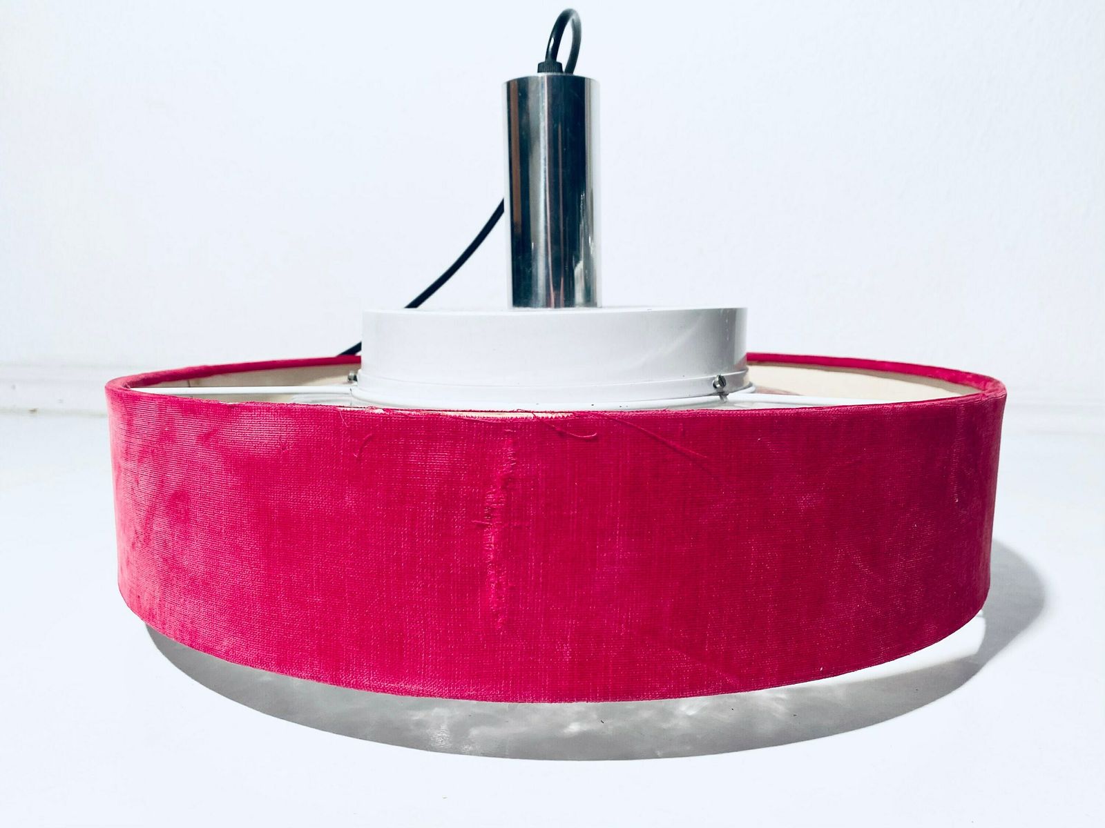 photo furniture Red Velvet Crystal Glass Hanging Lamp / 60s 70s Vintage Decor / Boudoir Moulin Rouge Lamp